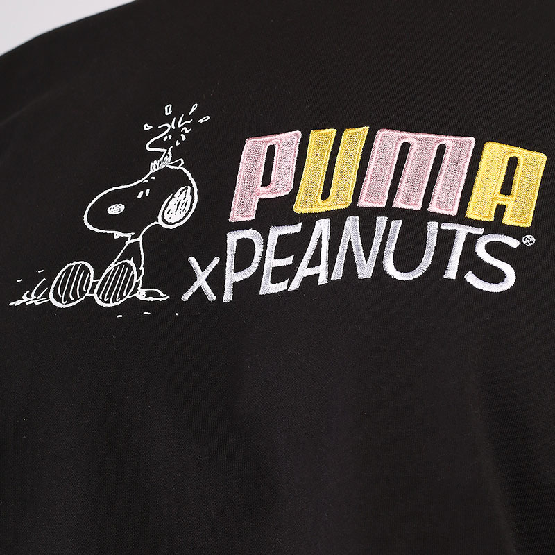 женская черная футболка PUMA x Peanuts Tee 53115801 - цена, описание, фото 2